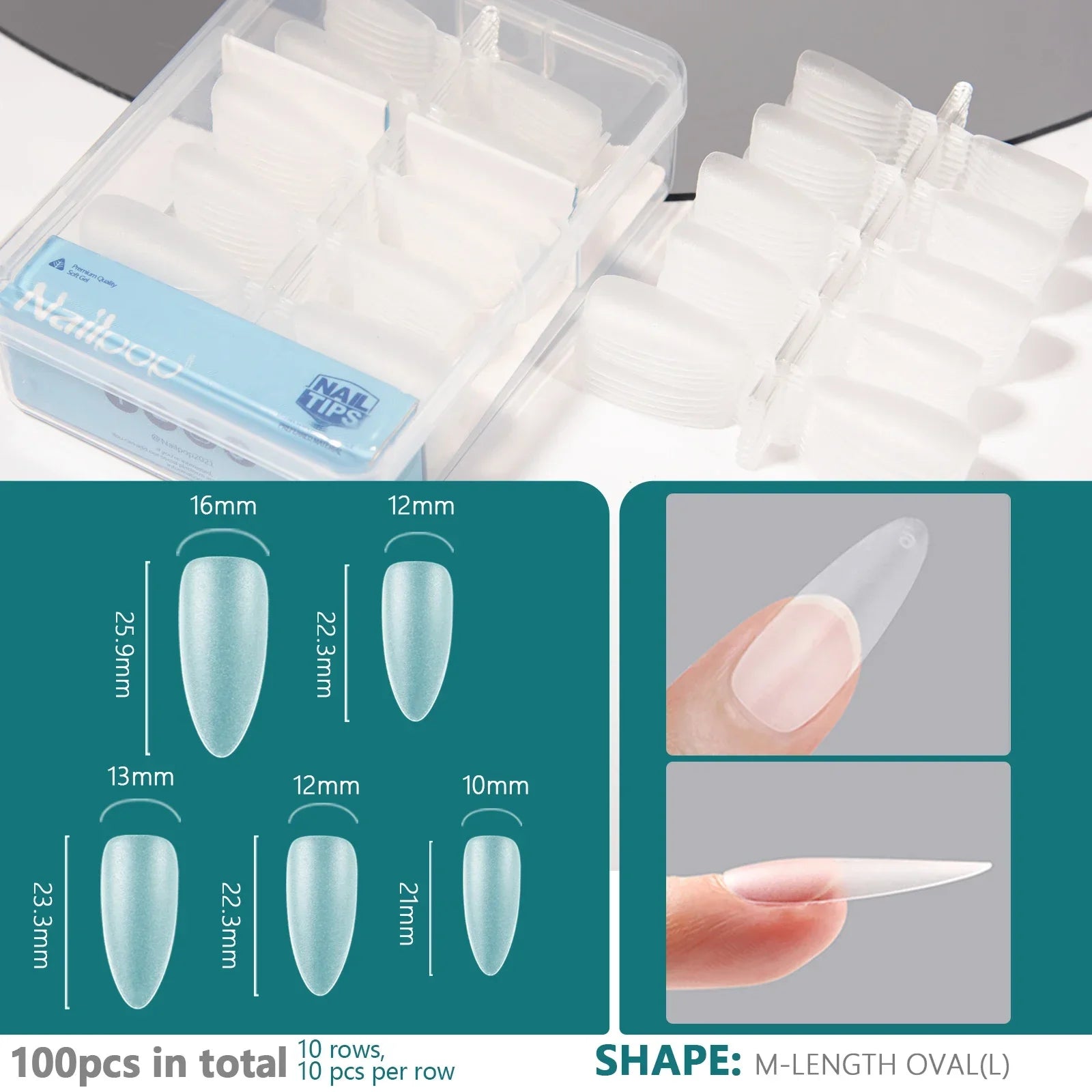 Nailpop Soft Gel Tips for Nails Extension System Ultra Matt Short Coffin Fake Nail Capsule for Handmade Press on Nails 100pcs