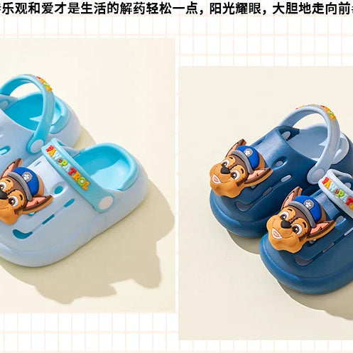 PAW PATROL Kids' Garden Shoes Boy and Girl Indoor Non-slip Soft Sole Slippers Breathable Deodorant Cute Cartoon Bow-Top Sandals