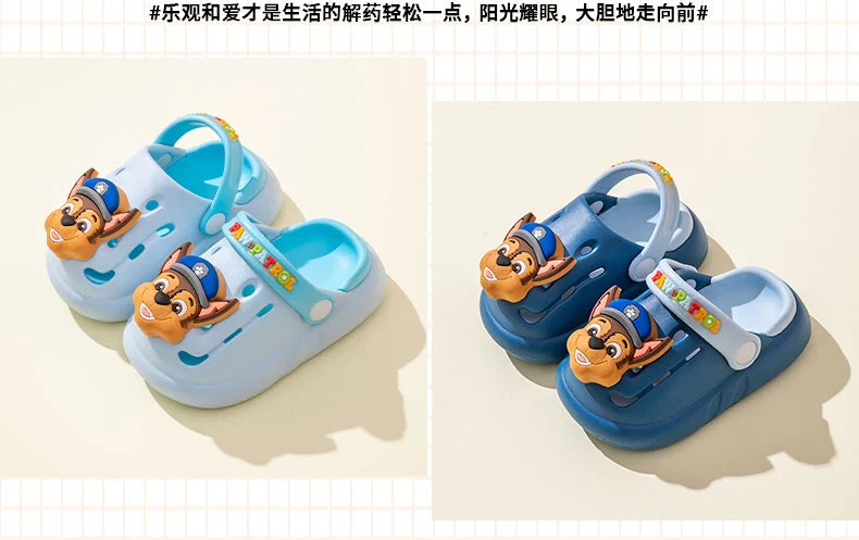 PAW PATROL Kids' Garden Shoes Boy and Girl Indoor Non-slip Soft Sole Slippers Breathable Deodorant Cute Cartoon Bow-Top Sandals