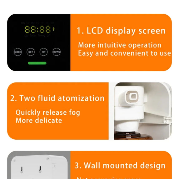Wall Mounted Aroma Diffuser500ML Commercial Hotel Fragrance Machine Bar KTV Automatic Waterless Essential Oil Nebulizer Diffuser