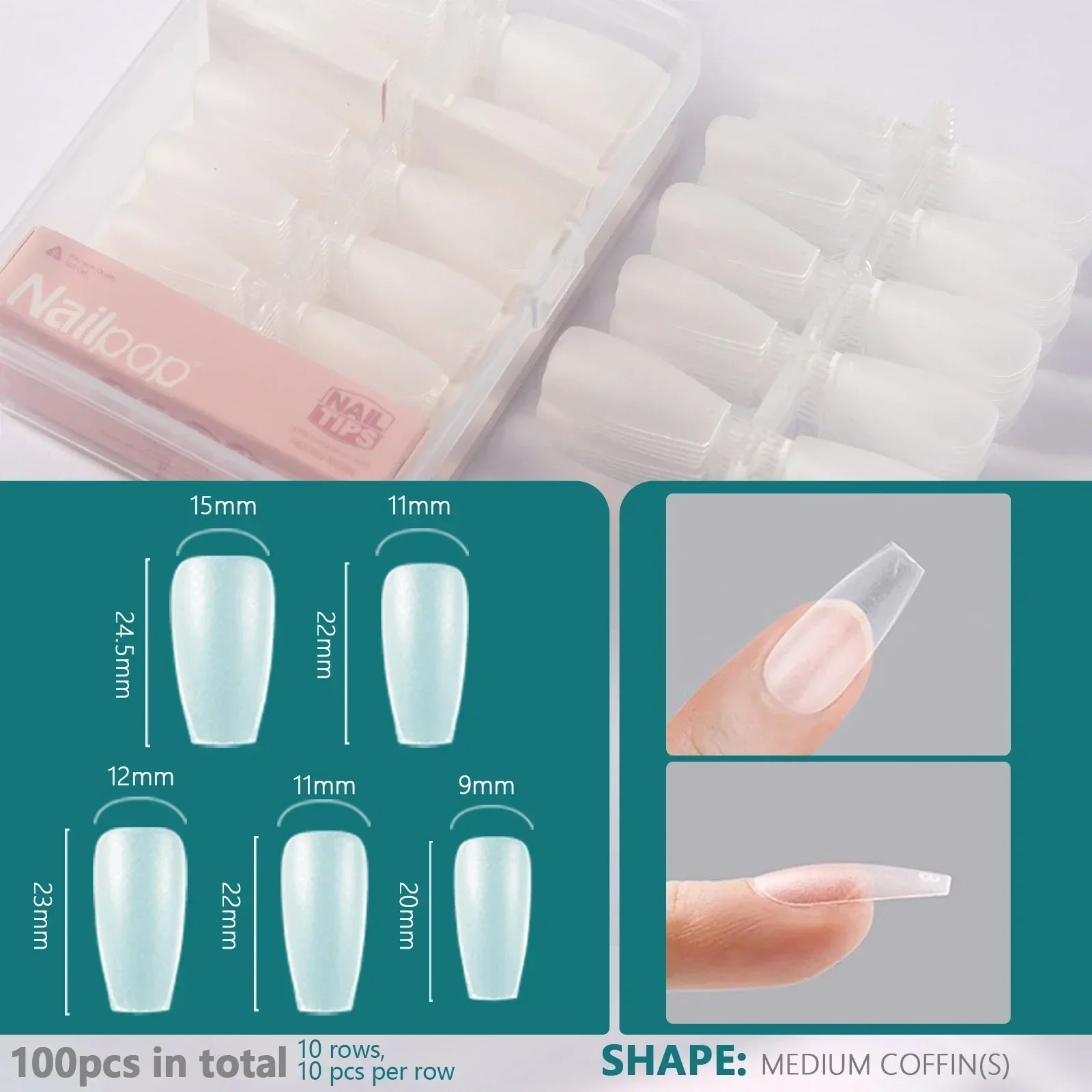 Nailpop Soft Gel Tips for Nails Extension System Ultra Matt Short Coffin Fake Nail Capsule for Handmade Press on Nails 100pcs