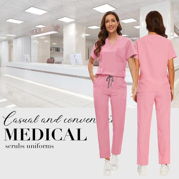 Anti Wrinkle Washable Soft Hospital Uniform Hot Sale Pet Vet Nurse Scrub Set Women Medical Scrubs Sets Women Medical Accessories