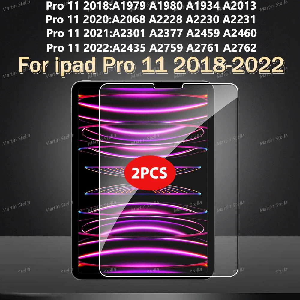 2Pcs Tempered Glass Screen Protector For ipad Pro Air 13 11 2024 M4 M2 Air 5 4 Pro 12.9 11 M3 2025 Film