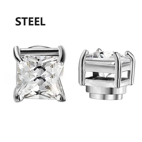 2PCS Magnetic Ear Clips Stud Earrings Non Piercing Strong Magnet Fake Piercing Women Men Jewelry Clip Earrings for Kids Girls