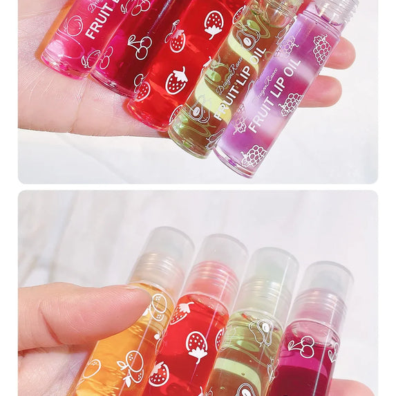 Roll-On Lip Oil, Moisturizing and Hydrating Lip Gloss, Nourishing Lip Balm Liquid for Smooth and Soft Lips, Long-Lasting Shine