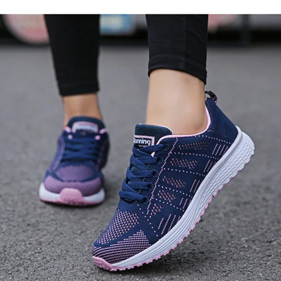 Women Casual Shoes Fashion Breathable Walking Mesh Flat Shoes Sneakers Women 2021 Gym Vulcanized Shoes White Female Footwear