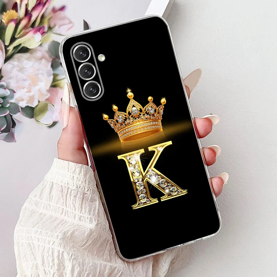 For Samsung Galaxy A14 A24 A34 A54 Case New Crown Letters Cover Soft Slim Phone Case For Samsung A14 A 24 34 54 Galaxy A54 Shell