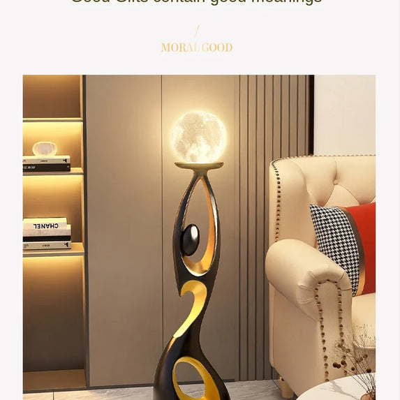 Home Art Decor,Light Luxury, Creative Living Room, TV Cabinet, Floor Decorative, Resin Abstract Sculpture, Housewarming Gift