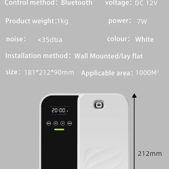 Wall Mounted Aroma Diffuser500ML Commercial Hotel Fragrance Machine Bar KTV Automatic Waterless Essential Oil Nebulizer Diffuser