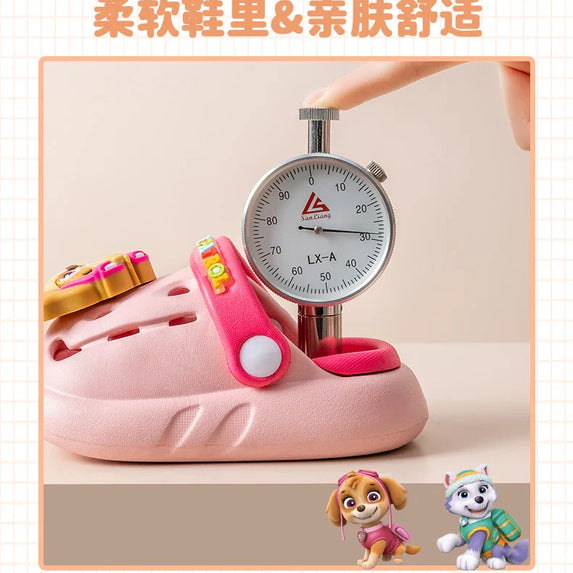 PAW PATROL Kids' Garden Shoes Boy and Girl Indoor Non-slip Soft Sole Slippers Breathable Deodorant Cute Cartoon Bow-Top Sandals