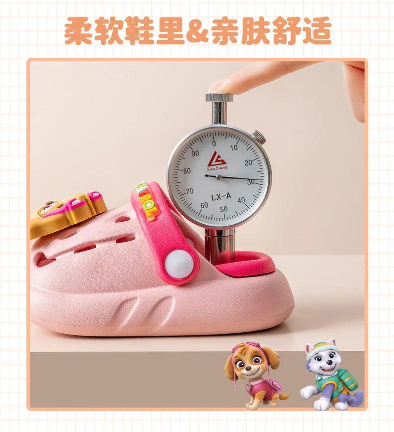 PAW PATROL Kids' Garden Shoes Boy and Girl Indoor Non-slip Soft Sole Slippers Breathable Deodorant Cute Cartoon Bow-Top Sandals