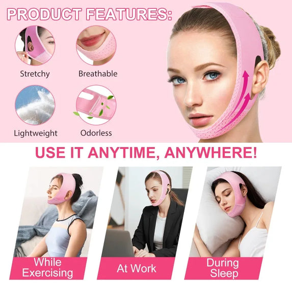 Thin Face Bandage V Face Lift Tightening Mask Facial Wrinkles Anti Sagging Facial Shaping Face Shield Improvement Double Chin