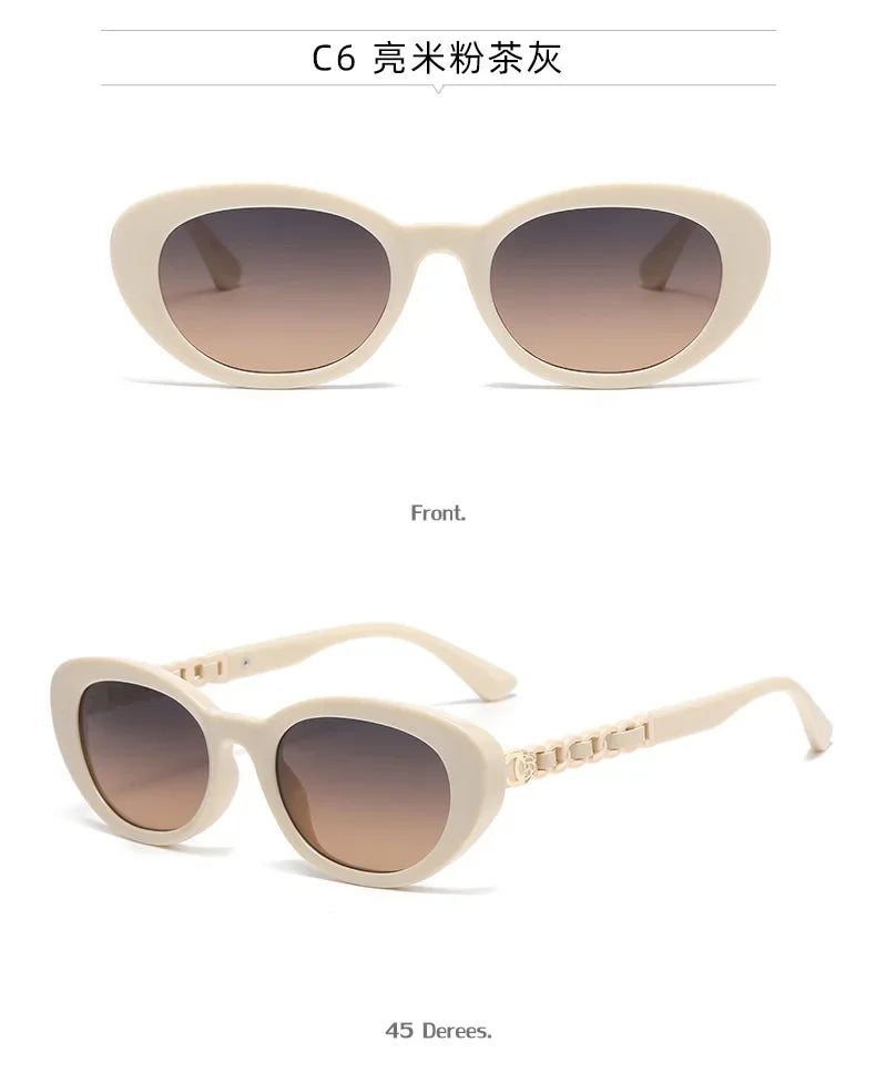 2025 Oval Sunglasses for Women Small Frame Luxury Designer High Quality Sunglass Men Fashion Lentes De Sol Mujer Gafas