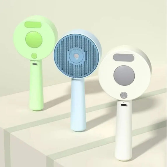 Anti-Static Pet Spray Hair Comb Massaging Demating Cat Steamy Shedding Brush Removes Loose Fur One-click Cleaning Button