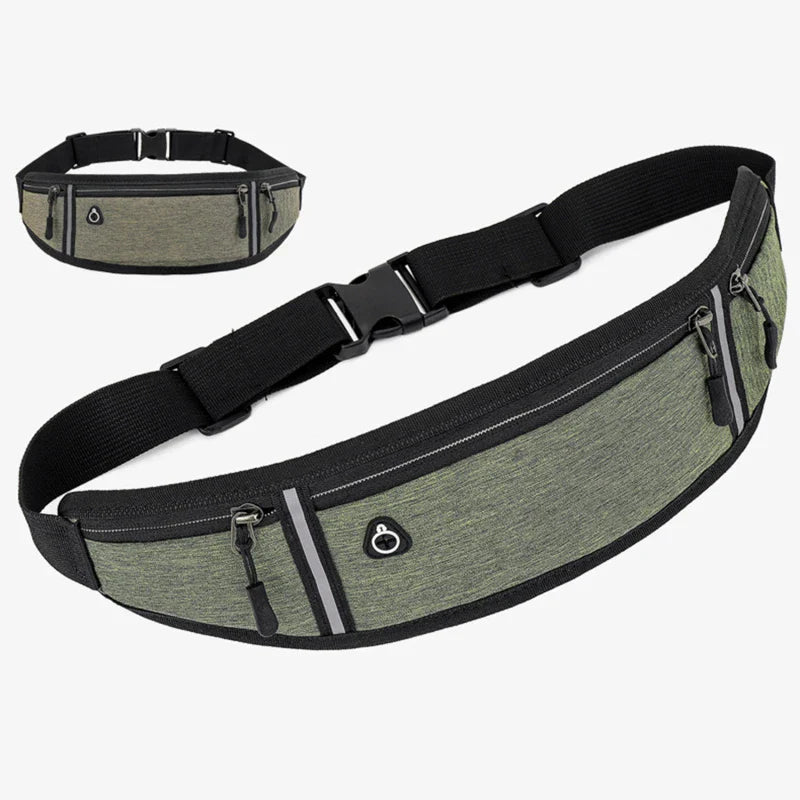 Running Waist Bag Lightweight Waterproof Reflective Strip Waist Fanny Pack Gym Sport Running Waist Pack Adjustable Elastic Strap
