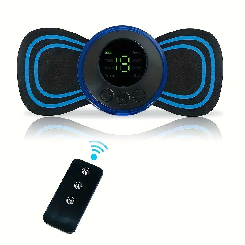 8 Modes Rechargeable Neck Massager with Remote Control EMS Low Frequency Pulse Massager For Muscle Relaxation Relief The Pain