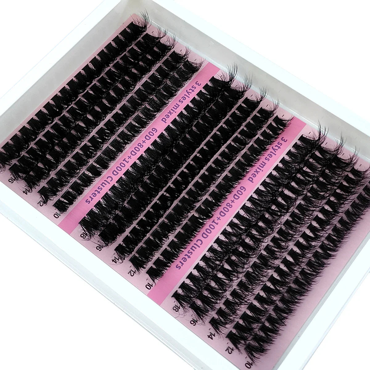 15Rows DIY 5D Fluffy Lash Clusters 60D/80D/100D Thick Eyelash Clusters Wispy Individual Lashes 10-20mm Cluster Eyelash Extension