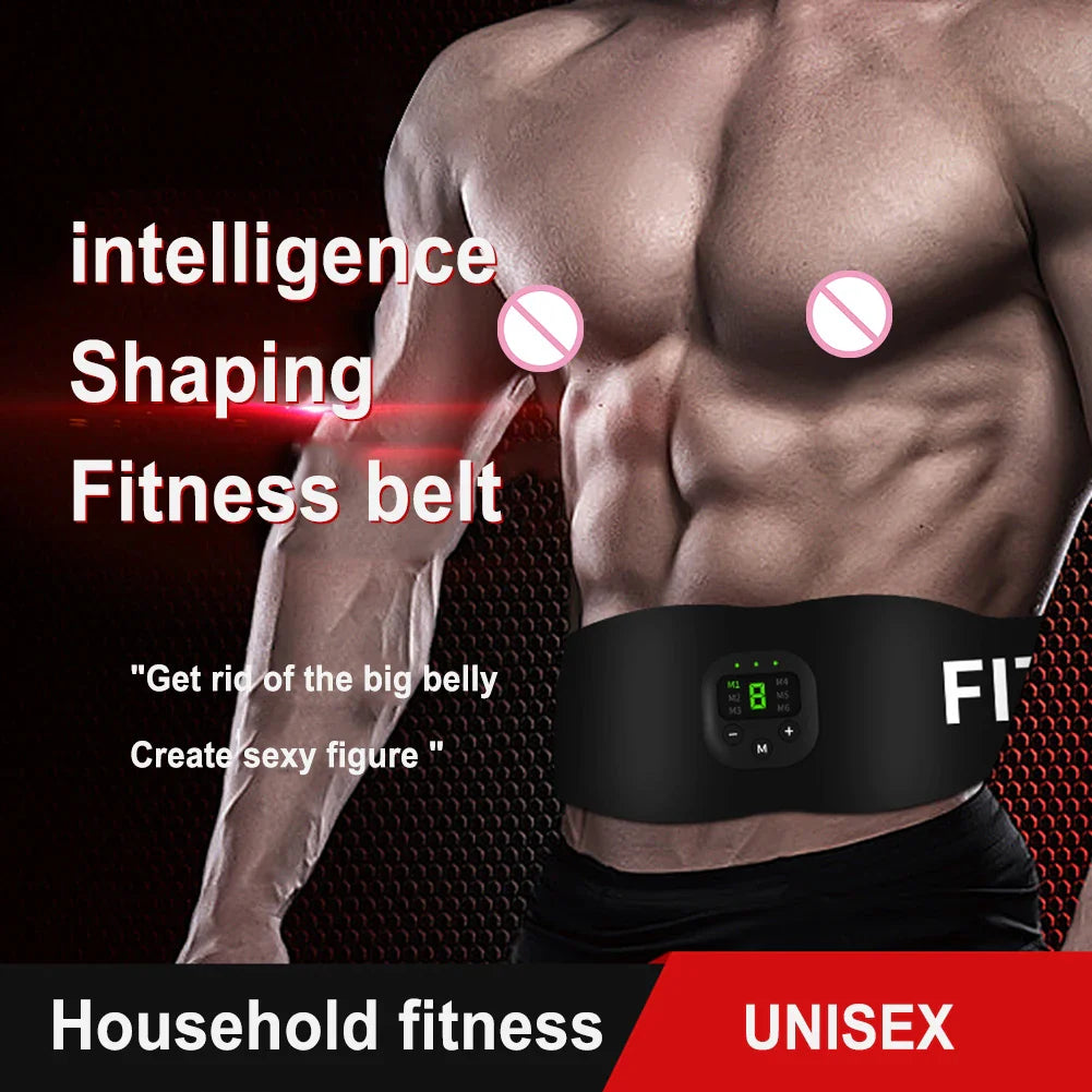 EMS Muscle Stimulator Belly Weight Loss Smart Slimming Waist Band Exercise Massager Body Shaping 19 Modes Gym Fitness Equiment
