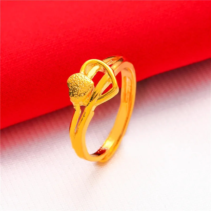 ANIID Ethiopia Dubai Flower Gold Color Arab Rings Resizable For Women Wedding Jewelry African Party Gift Nigerian Jewellery