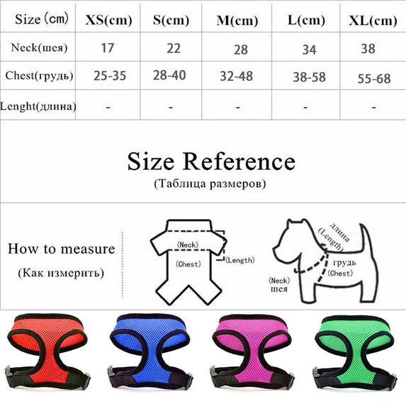 Dog Puppy Breathable Mesh Harness Vest Adjustable Chest Strap Leash Pet Supplies for Dogs Puppy Collar Cat Pet Dog Chest Strap