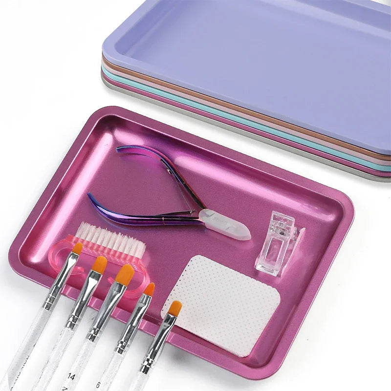 New Stainless Steel Cosmetic Storage Tray Heart Shape Nail Art Equipment Plate Surgical Dental Salon Manicure Tools