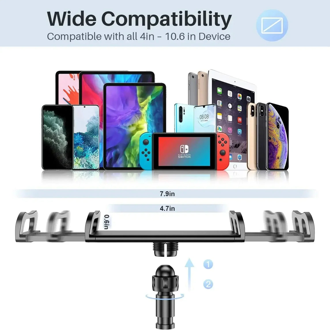 Multifunctional Lazy Phone and Tablet Universal Holder 80cm Tablet Holder Stand for iPad Air Mini or Other 4.7-10.5" Devices