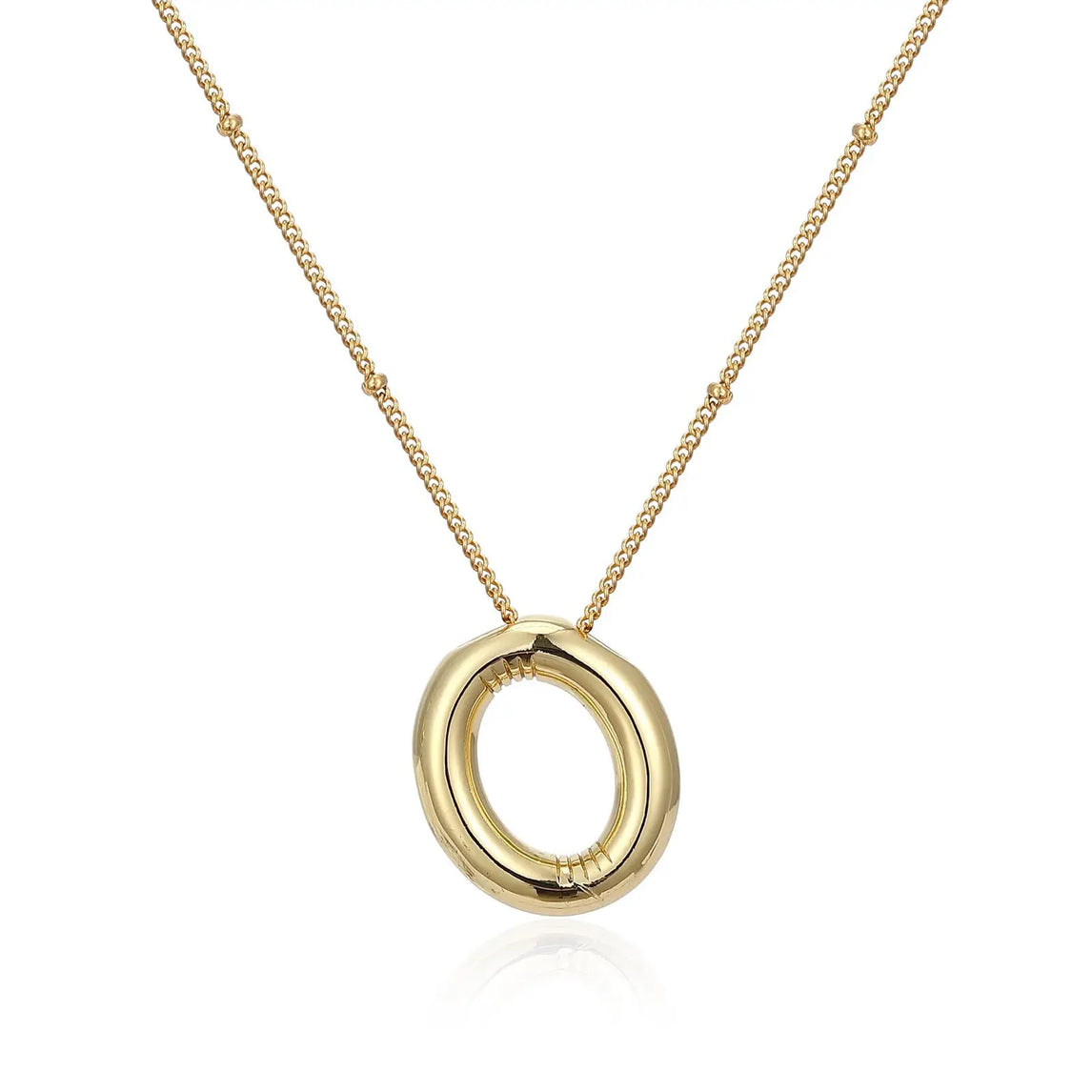 LATS Gold Plated Metal Chunky Alphabet Balloon Bubble Initial Letter Pendant Necklace for Women Men Boy Fashion Jewelry