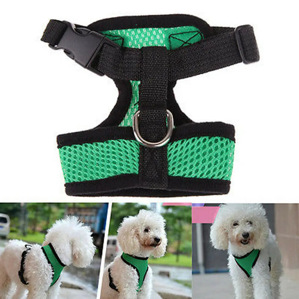 Dog Puppy Breathable Mesh Harness Vest Adjustable Chest Strap Leash Pet Supplies for Dogs Puppy Collar Cat Pet Dog Chest Strap
