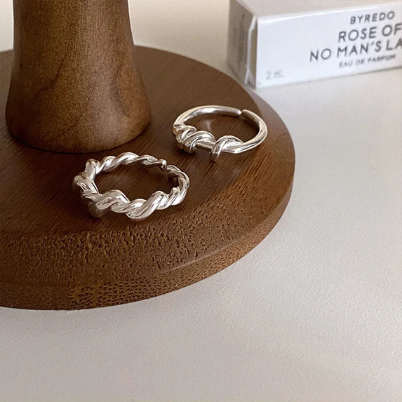 VENTFILLE 925 Sterling Silver Finger Rings New Fashion Creative Cross Hollow Chain Geometric Party Jewelry Gifts