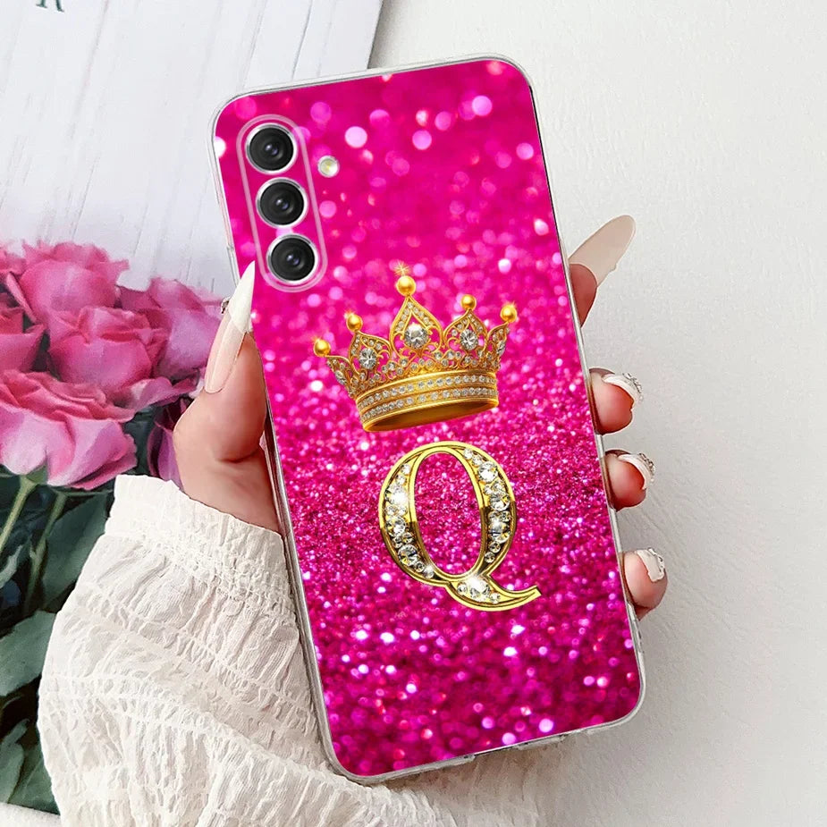 For Samsung Galaxy A14 A24 A34 A54 Case New Crown Letters Cover Soft Slim Phone Case For Samsung A14 A 24 34 54 Galaxy A54 Shell