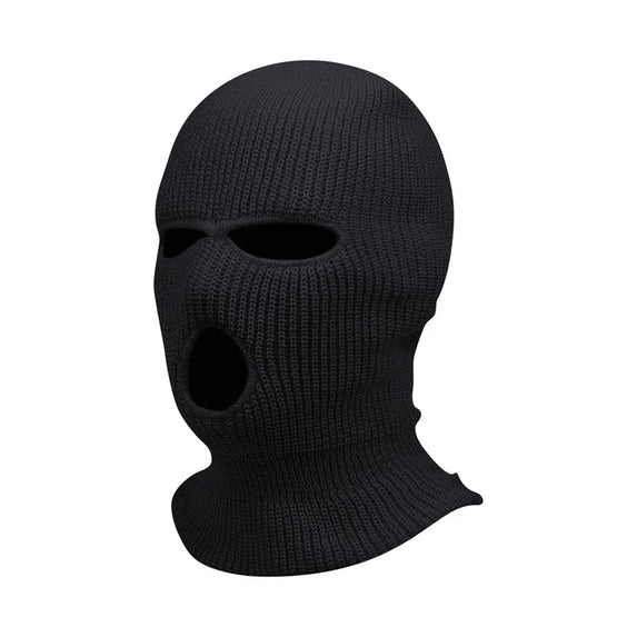 3Holes Winter Warm Unisex Balaclava Mask Hat Embroidery Full Face Mask Knitted Cycling Ski Snowboard Hat Cap Hip Hop Beanie Gift