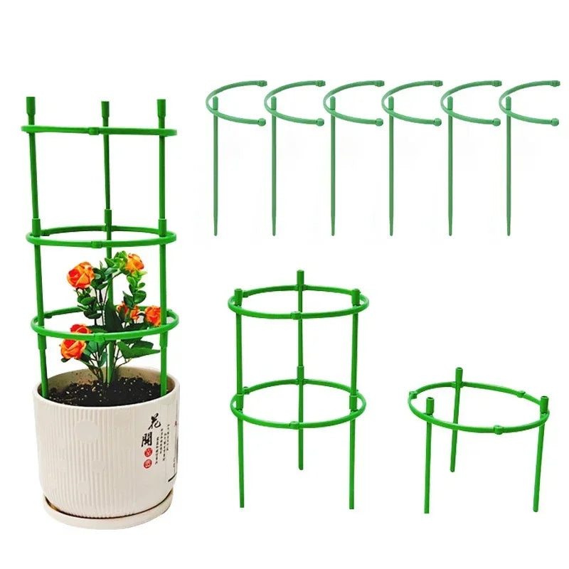12 Set Plant Support Pile Half Round Climbing Vines Stake Bonsai Fixing Rod Garden Plant Stake Holder Flower Ring Support Rack