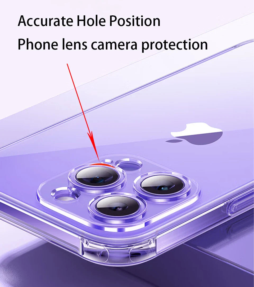 Clear Phone Case For iPhone 14 11 12 13 15 Pro Max Silicone Soft For iPhone XS Max XR X 8 7 6 Plus Transparent Back Cover Case