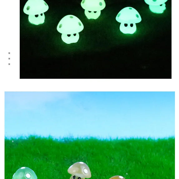 5-20PCS Mini Mushroom Elf Moss Microlandscape Decoration Miniature Luminous Mushrooms Fairy Garden Accessories Home DIY Decor