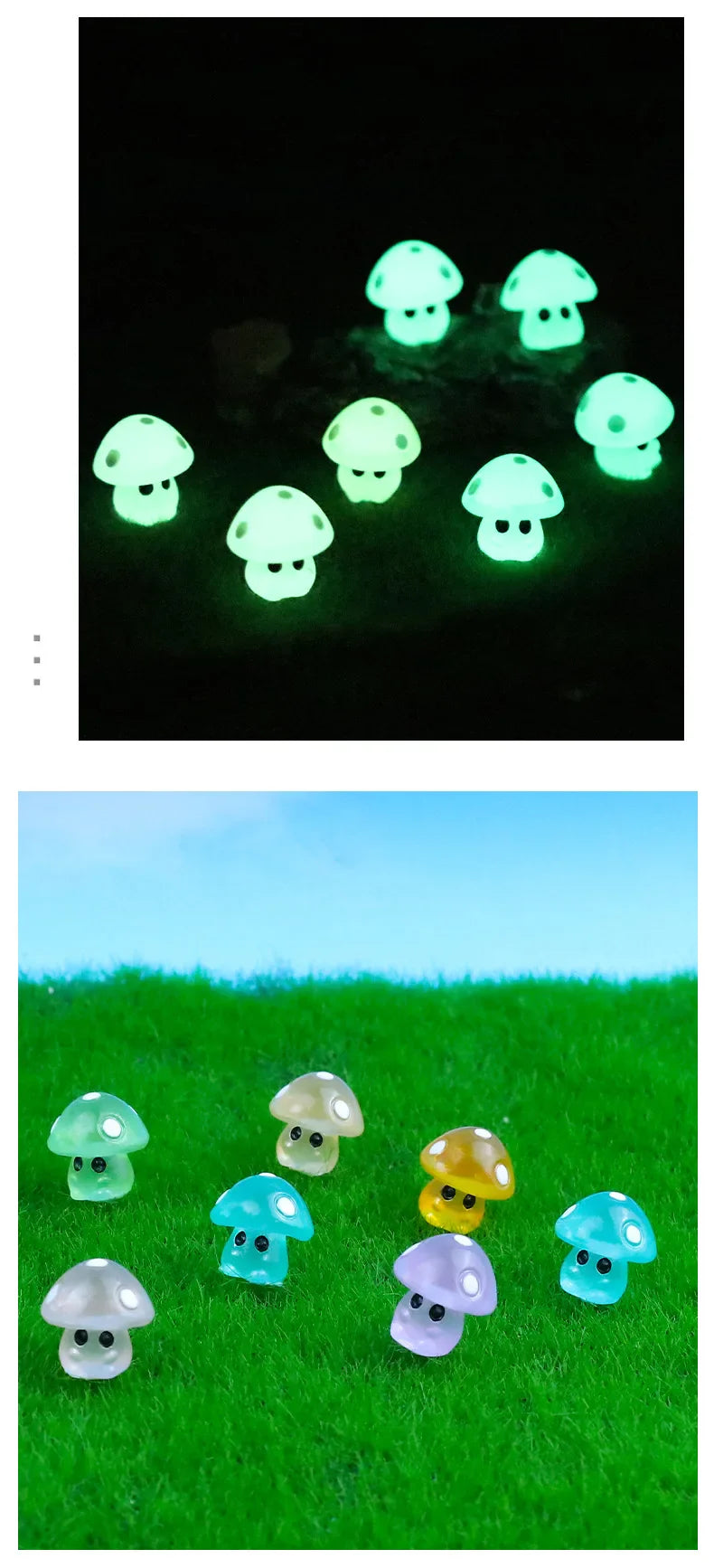 5-20PCS Mini Mushroom Elf Moss Microlandscape Decoration Miniature Luminous Mushrooms Fairy Garden Accessories Home DIY Decor