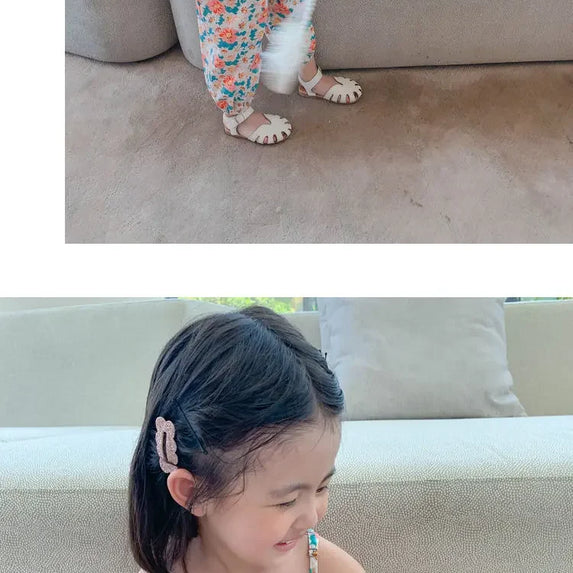 2024 Summer New baby Girls' Suits Cute Floral Vest And Anti-Mosquito Pants Children Clothing Sets Fashion Kids Outfit