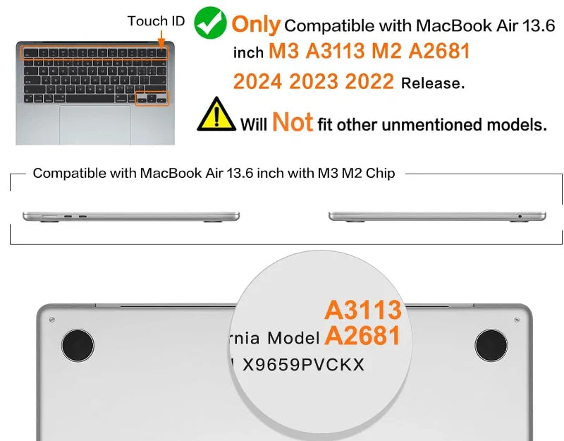 Laptop case for MacBook Air 13 Cover 2018-2023 A2337 M1 A2179 A1932 Plastic Hard Shell MacBook Pro 14 A2992 M2 A2918 A2779 A2442