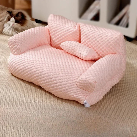 Cat Summer Beds Pet Sofa Dog Nest Removable Washable Waterproof Breathable Ice Silk Soft Cat Bed Small Kitten House