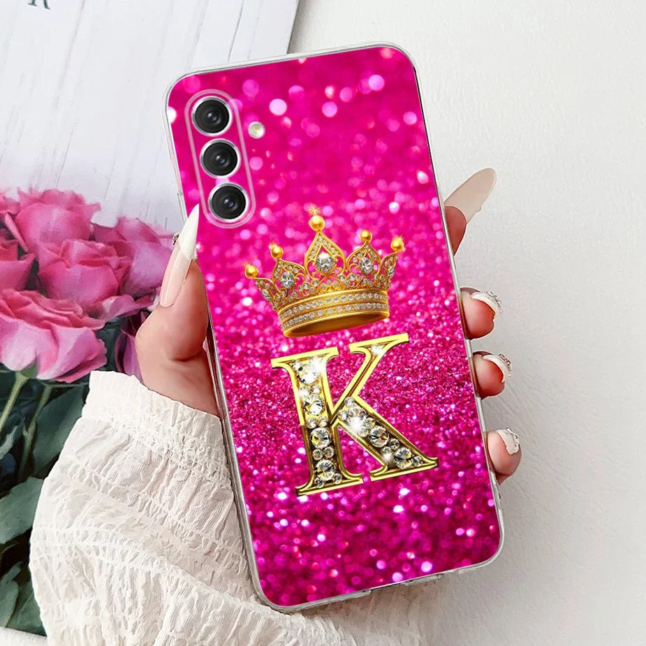 For Samsung Galaxy A14 A24 A34 A54 Case New Crown Letters Cover Soft Slim Phone Case For Samsung A14 A 24 34 54 Galaxy A54 Shell