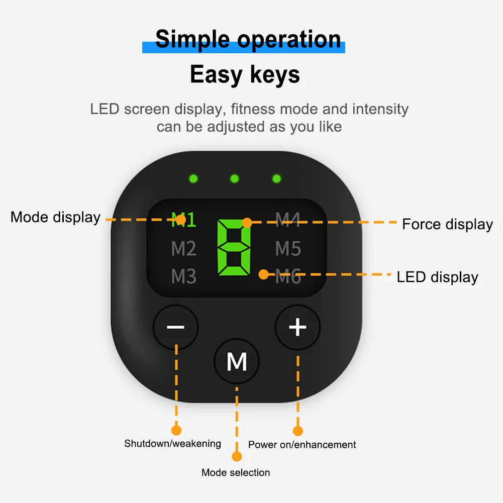 EMS Muscle Stimulator Belly Weight Loss Smart Slimming Waist Band Exercise Massager Body Shaping 19 Modes Gym Fitness Equiment