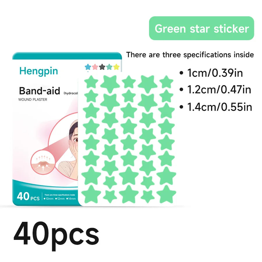 40/200Pcs Repair Acne Patch Fade Blemishes Pimple Marks Closed Acne Blemishes Hydrocolloid Star Shaped Cover Acne Pimple Patch