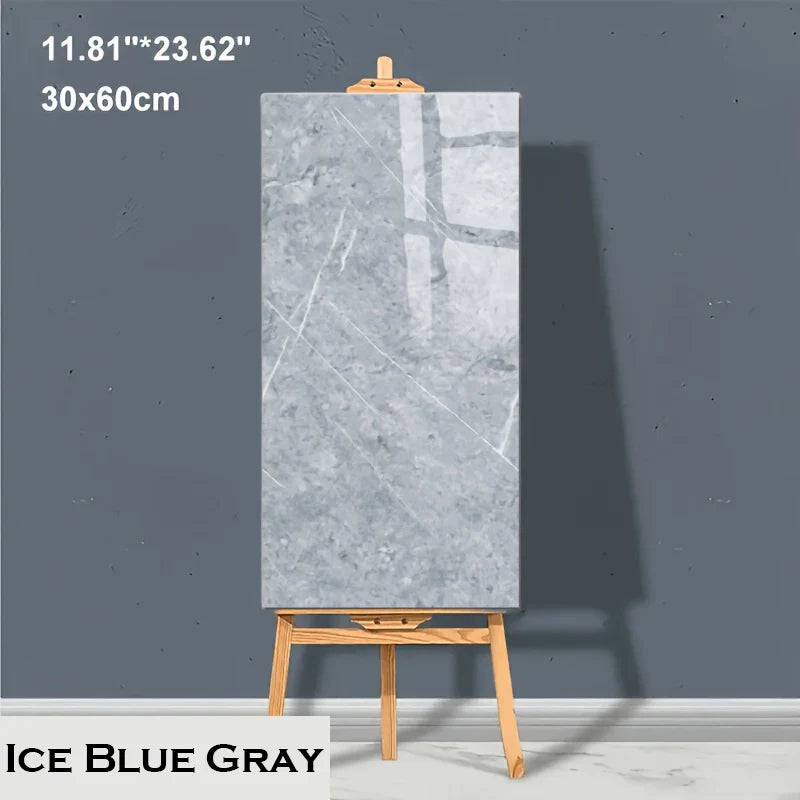 10-20pcs 30x60cm Self-Adhesive Marble PVC Floor Tiles Waterproof Peel Stick Wall Sticker Kitchen Bathroom Removable Home Decor 