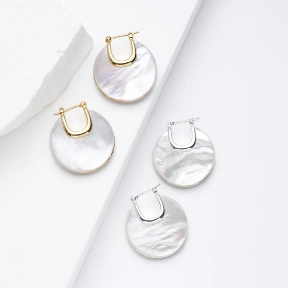 Luxury Pearl Shell Earring Ring Brooch Jewelry Set, Natural Stone Ring & Flower Earring,Women's Elegant Clothing Decoration Gift