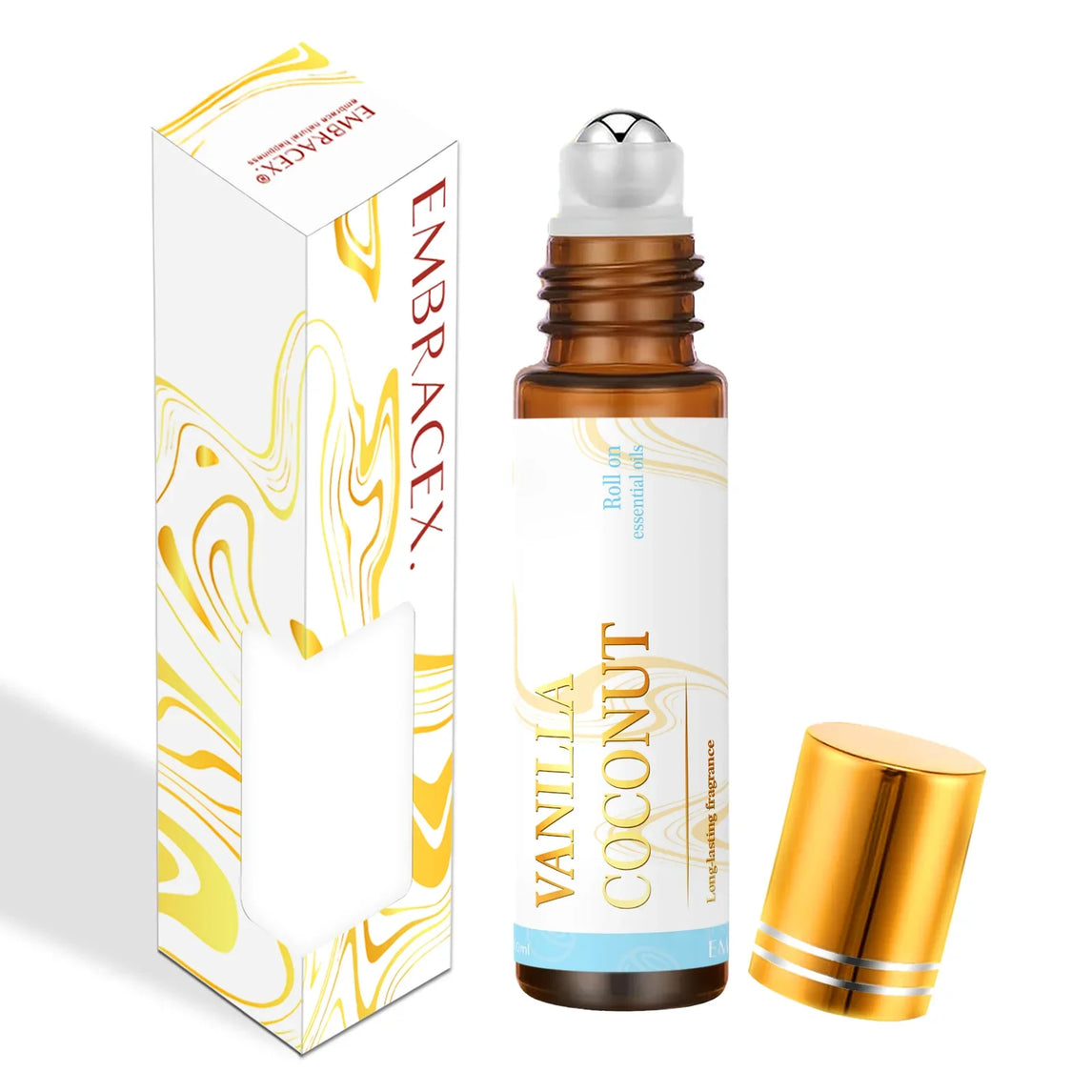 0.33fl.Oz Roller Essential Oils Fragrance Long Lasting Roll-On Essential Oils Gifts aromatherapy perfume Vanilla coconut