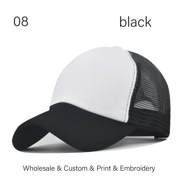 SLECKTON Custom LOGO Embroidery Baseball Cap for Women and Men DIY Print Mens Mesh Cap Fashion Summer Sun Hat Unisex Wholesale