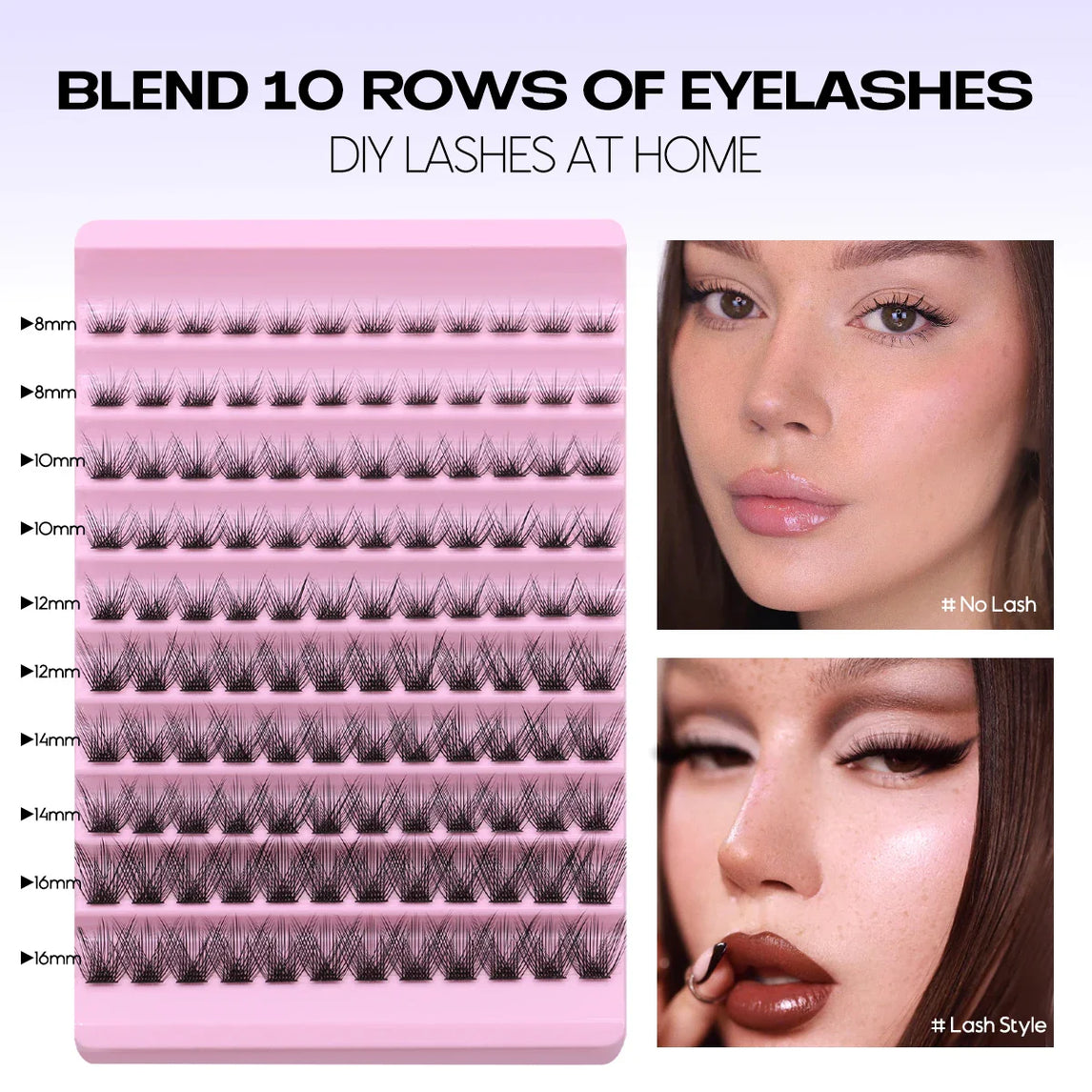 DIY Lash Extension Kit Individual Eyelash Extension Kit Cluster Lashes Kit Lash Glue Remover for Eyelash Extensions Makeup