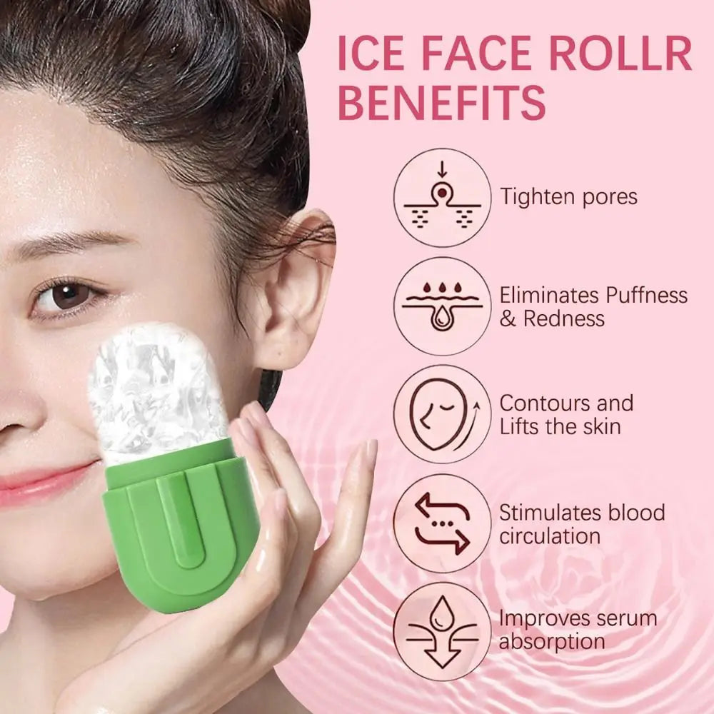 Silicone Ice Roller for Face Reusable Beauty Skin Care Tools Facial Massager Face Lifting Contouring Ice Mold Eyes and Neck