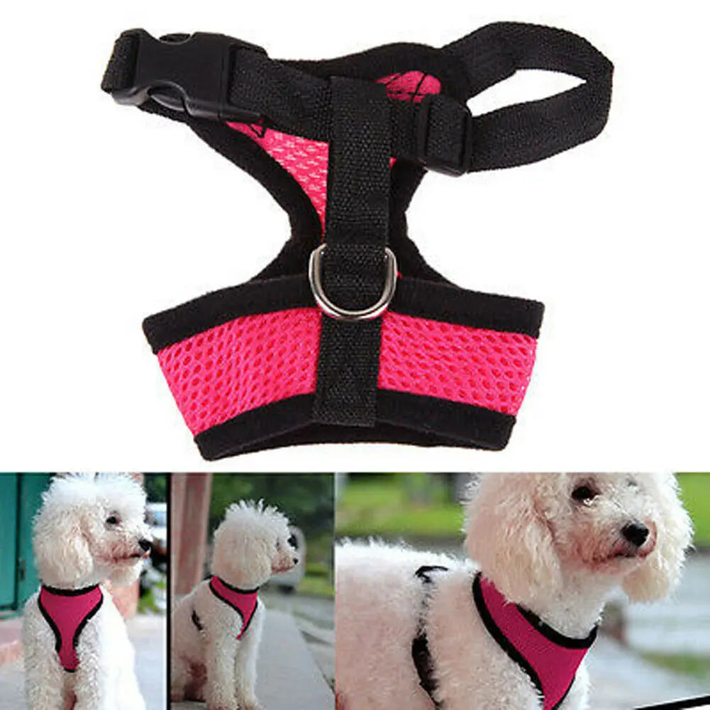 Dog Puppy Breathable Mesh Harness Vest Adjustable Chest Strap Leash Pet Supplies for Dogs Puppy Collar Cat Pet Dog Chest Strap