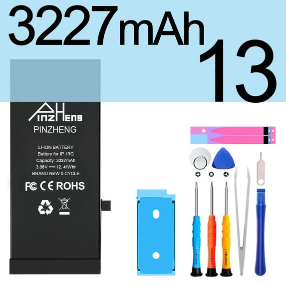 PINZHENG Battery For iPhone X XR XS 11 12 13 Mini Max Pro Promax Real High Capacity Replacement Bateria Warranty One Year