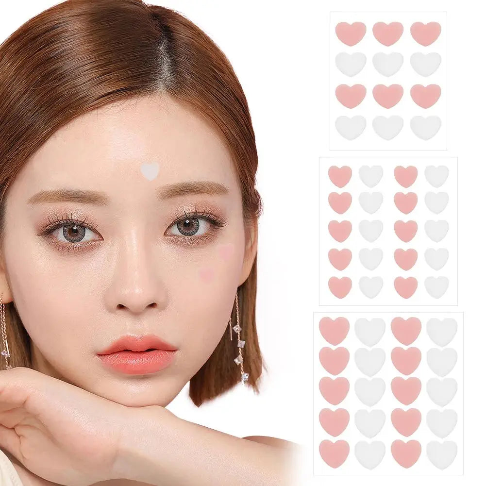 12/20 Counts Acne Care Patches Cute Pink Heart Shaped Acne Pimple Patches Invisible Acne Cover Treatment Stickers Skin Care